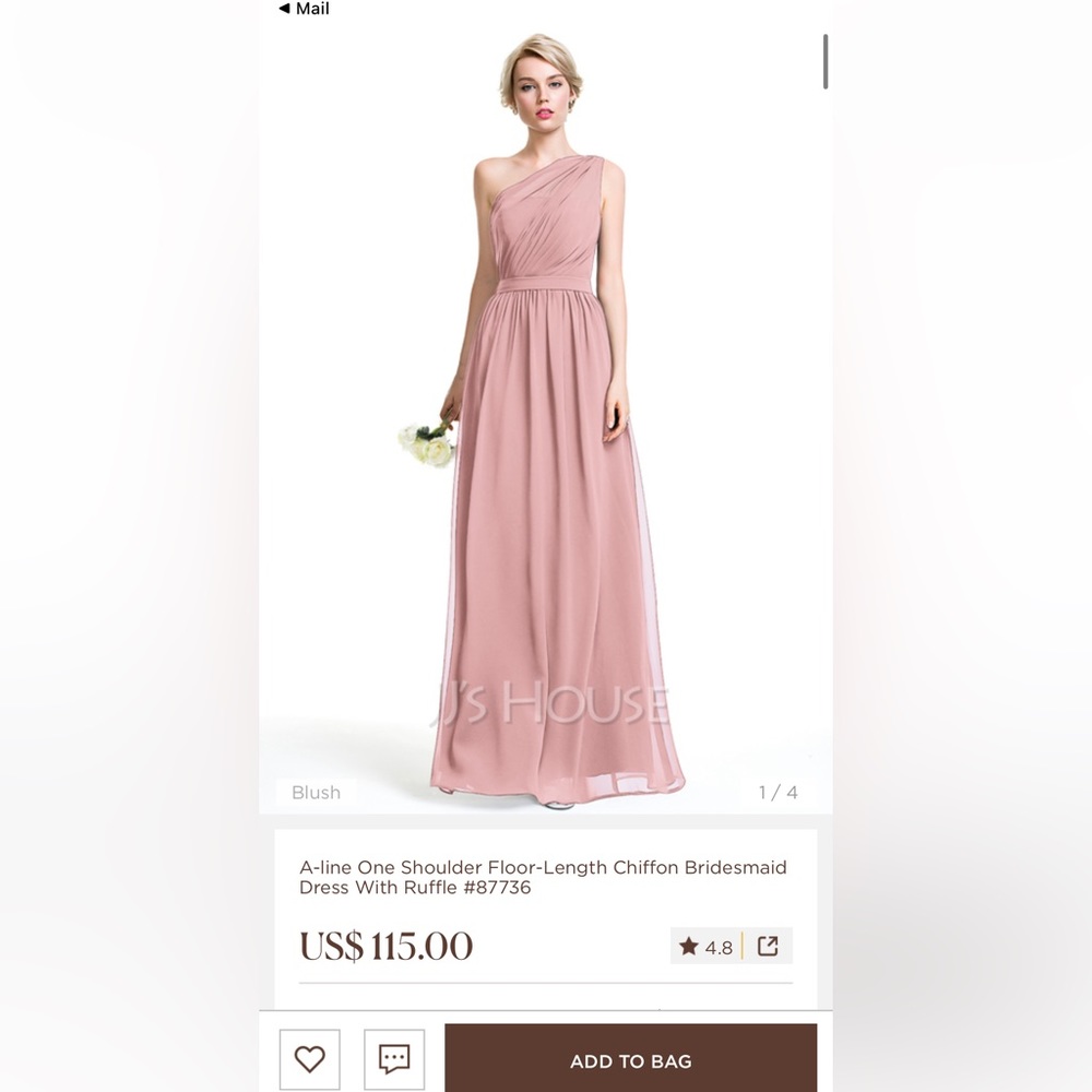 Blush bridesmaids dress from JJsHouse